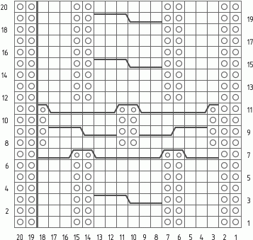 Схема вязания узора спицами Коса 8